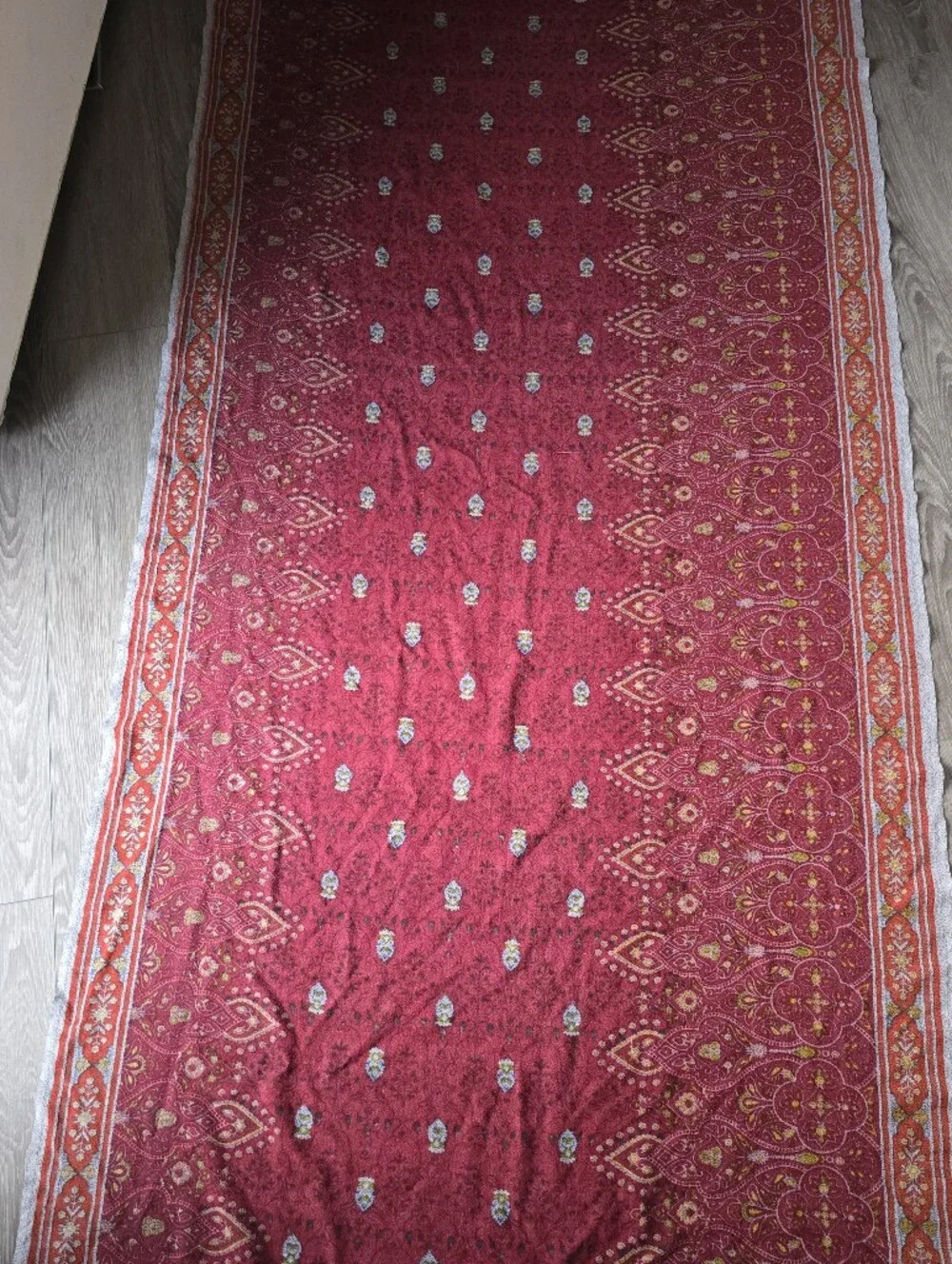 Reversible Paisley Pashmina Shawl Wrap Scarf Burgundy Boho Oversized Blanket